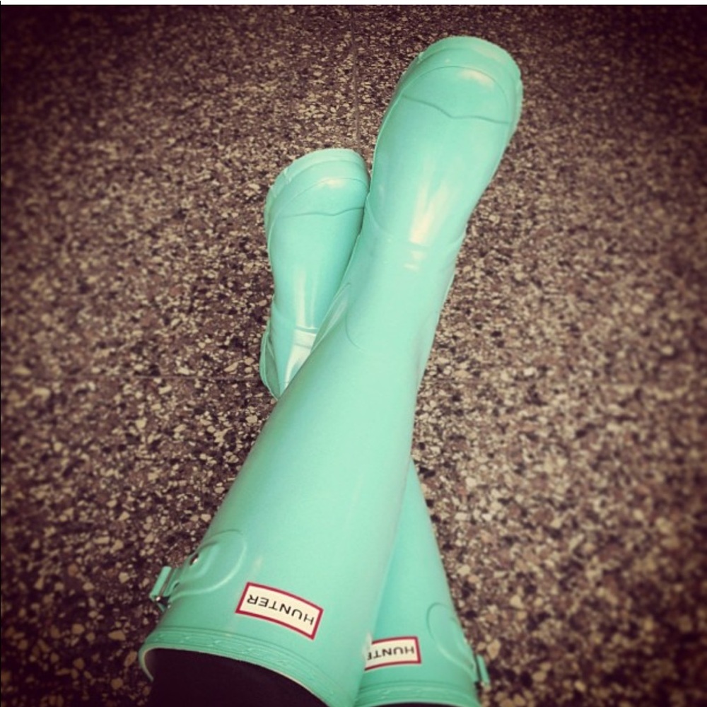 Hunter Rain Boots Seafoam Green Size 6